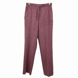 VINTAGE DANIEL FOR SPELLBOUND BURGUNDY TWEED WOOL BLEND HI WAIST PANTS - 12